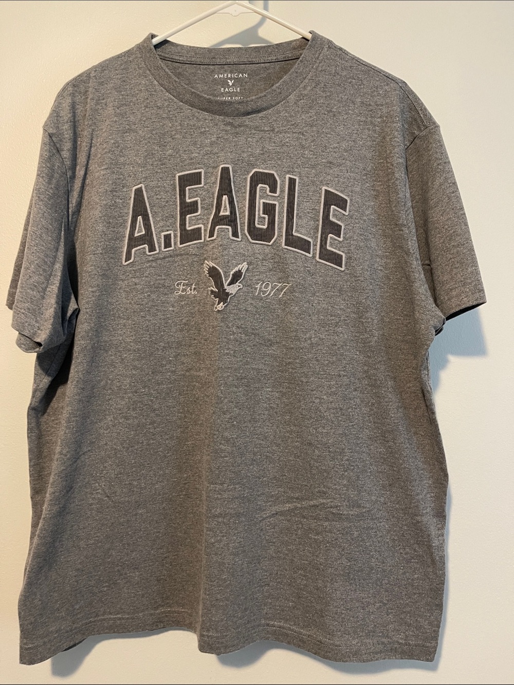 American Eagle Outfitters Gray A.Eagle Logo Crew Tee